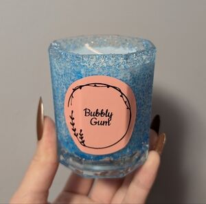Blue Candle With Bubble Gum Scent